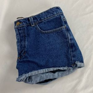 American apparel 100% cotton denim shorts size 26 button fly